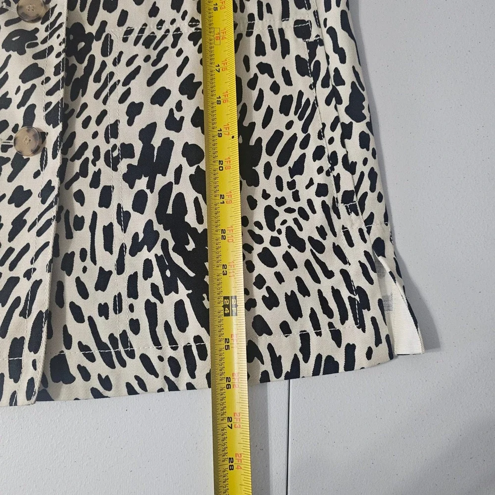 Lafayette 148 Blazer XS Cream Black Animal Print Safari Chic Contemporary Office